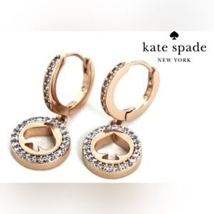 NWT Kate Spade ♠️ Rose Gold Heart Earrings CUBIC ZIRCONIA